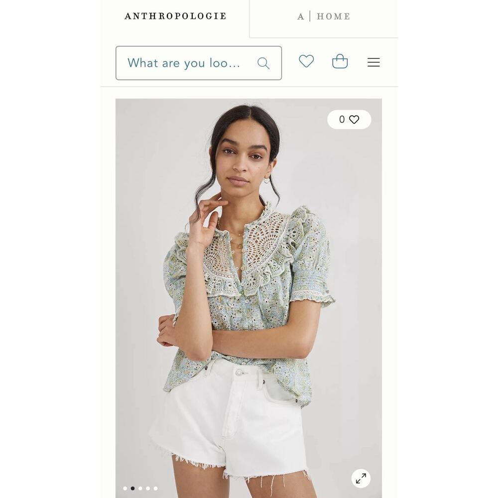 Love The Label Floral Lace Crochet Blouse Womens Medium Boho Cottagecore Top